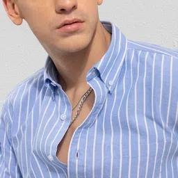 jai textiles Men Slim Fit Striped Spread Collar Casual Shirt image 1