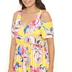 Kaali Peeli Printed Women Swim-dress Yellow Swimsuit image 4