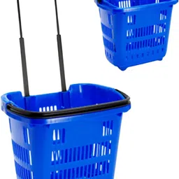 mahira Plastic Blue Shopping Basket Trolley Storage Basket-picture-19