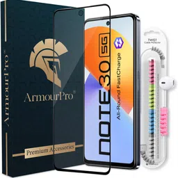 ArmourPro Edge To Edge Tempered Glass for Infinix Note 30 5G, Note 30 5G, 1 OG Tempered Glass with 1 Cable Protector-picture-34