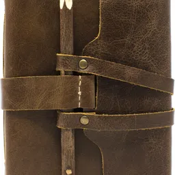 100% Handmade Recycled Cotton Paper Journal (Finished Leather Journal) Regular Journal Unruled 200 Pages-image-3