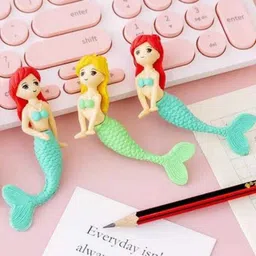 citrine 3 Pcs Mermaid Eraser Fun Magic Eraser For Schoolwork Best Gift Item Birthday I Non-Toxic Eraser image 2