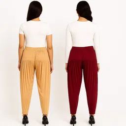 cozyplay Solid Viscose Women Harem Pants image 2