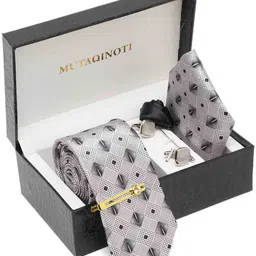 MUTAQINOTI Silk Cufflink & Tie Pin Set image 5