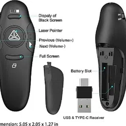 house of common presenter remote with pointer 1 usb with type c clicker Presenter image 2