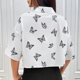 lookrange Casual Raglan Sleeves Printed Women White Top image 2