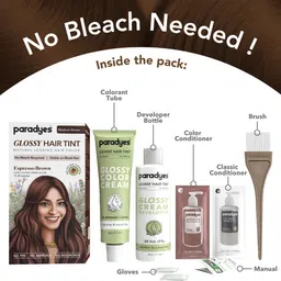 paradyes No Bleach Glossy Hair Tint, For Natural Black ,Espresso Brown image 3