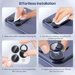 Casesily Back Camera Lens Ring Guard Protector for Apple iPhone 17 Pro DarkBlue image 5