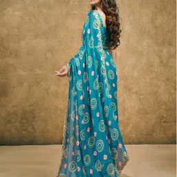 satrani Self Design Bollywood Georgette, Chiffon Saree image 2