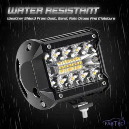 fabtec 4 Inch 19 LED Yellow White Flasher LED Flood Beam Bar Fog Lamp Motorbike LED (12 V, 25 W) image 5