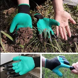 donizard Garden Farming Gloves Washable Right Fingertips ABS Claws for Digging Planting & Gardening Shoulder Glove image 4