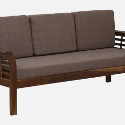 woodsworth from pepperfry Buzet Sheesham Wood 3 Seater Sofa In Brown Colour image 4