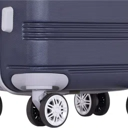 stunnerz Hard Body Set of 2 Luggage 8 Wheels - ABS Lightweight ( Small 55cm Medium 65cm) Trolley bag -with Anti-Theft Zipper - Blue image 5