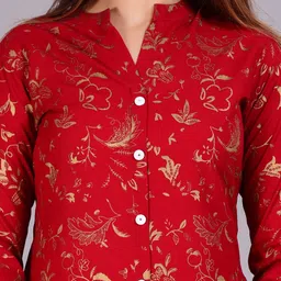 bhomya Casual Regular Sleeves Printed Women Maroon Top image 5