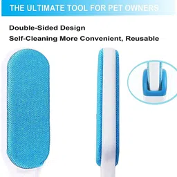 flipco Pet Hair Remover Brush - Sided Lint Brush with Self - Cleaning Base Lint Brush Lint Roller image 2
