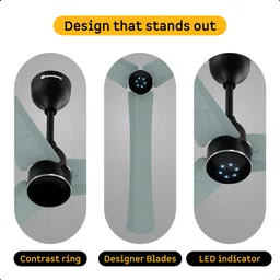 atomberg Renesa Halo Smart | High Air Delivery | Low noise operation | IoT | 5 Star 1400 3 Blade Ceiling Fan image 3