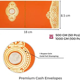 janmesh enterprises Printed Paper Shagun Envelopes with Coin, Designer, Money Shagun Cash Envelopes image 2