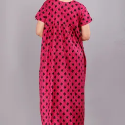 nitya fashions Printed Pure Cotton Stitched Flared/A-line Gown image 2