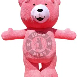 JUMP N PLAY Pink Teddy Bear Fur Mascot Costume With 8 Feet Elders Halloween Costume-image-19
