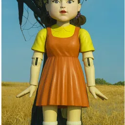 jagvii World Famous Squid Game Doll , Medium Size, 3D, Self-Adhesive, Wall Poster Photographic Paper image 1