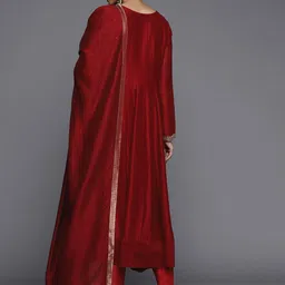 libas Women Silk Blend Kurta Churidar Dupatta Set image 2