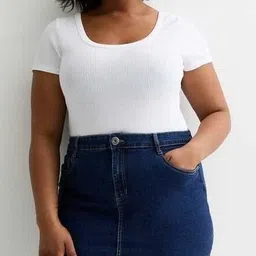 tripursundari fashion Women Solid Straight Dark Blue Skirt-picture-20