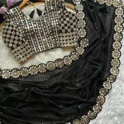 noise Embellished, Embroidered Bollywood Georgette Saree-picture-14