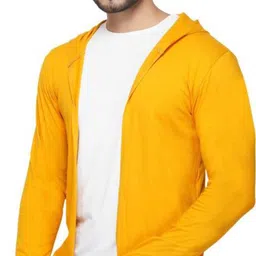 glampanda Men Kimono Style Full Sleeve Yellow Shrug image 1