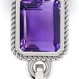 sidhgems 5.25 Ratti 4.00 Carat Deluxe Quality Katela Amethyst Locket Gemstone Silver Amethyst Brass Pendant image 3