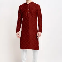 kaashi couture Men Cotton Silk Kurta Pyjama Set-picture-13