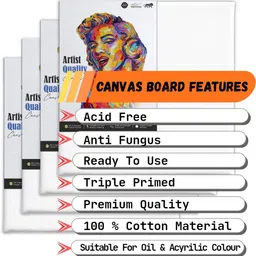 artixtra White Canvas board Cotton Medium Grain Board Canvas (Set of 5) image 3