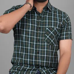 voroxy Men Regular Fit Checkered Spread Collar Casual Shirt-picture-15