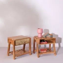 freedom tree Holle Solid Wood Bedside Table in Natural Finish image 3