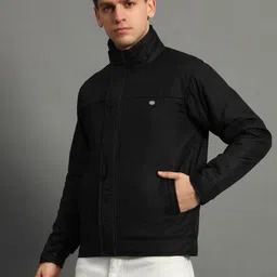 get golf Men Solid Bomber Jacket image 3