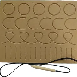 ashmi Wooden Writing Patterns Practice Writing Boards for Kids - Wooden Educational Toys Trey Improve Gripping and Writing Skill for Kids 2 Years And Above, Basic Hand Move Patterns tracing Boards, Learning Wooden Toys Set 1 image 1