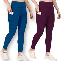 earth joy Solid Women Blue Tights-picture-26