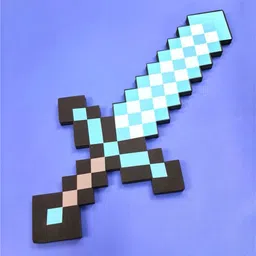 delite New Minecraft Diamond Pixels Soft Big Sword kids Toy Weapon Maces & Swords image 3