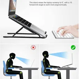 Krusan Ventilated Cooling Notebook Stand Mount Compatible with All Laptop Laptop Stand 6-Angles Adjustable Laptop Stand image 5