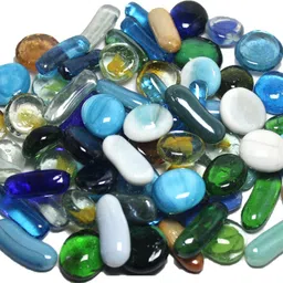 ds1 All Glass Mix Polished, Regular, Carved Asymmetrical Crystal, Fire Glass Pebbles-picture-10
