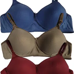 csu Pack of 3 Women T-Shirt Lightly Padded Bra-picture-12