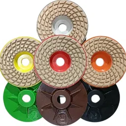 sk traders PD Pads for Marble/Stone Polish Diamond Polishing Pads 7pcs Set (0 to 6) Marble and Stone Metal Polisher image 1