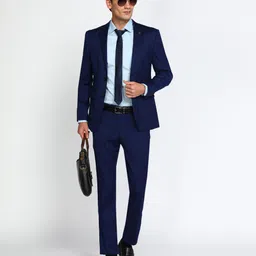 peter england Men 2 PC Suit Self Design Suit image 2