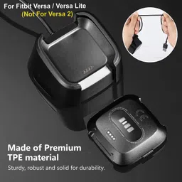 housemate Charger Dock Cable Compatible with Fitbit Versa (Not for Versa 2) - (Black) Charging Pad image 3