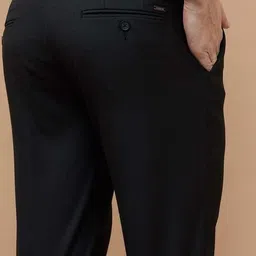 code by lifestyle Men Regular Fit Black Viscose Rayon Trousers image 5