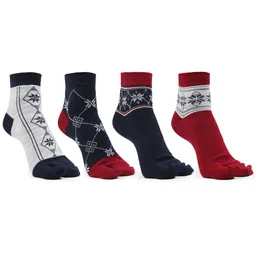 Bonjour Women Pack Of 4 Assorted Ankle-Length Wool Thumb Socks-picture-34