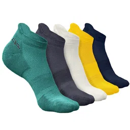 Heelium Men Pack Of 5 Patterned Odour-Free Padded Base Anti-bacterial Ankle-Length Socks-picture-21