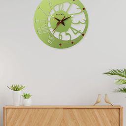 OLIVE TREE Green Wood Contemporary Wall Clock-picture-49