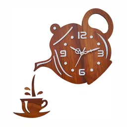 FASTQT Brown & Grey Abstract Shaped Analogue Contemporary Wall Clock-image-92