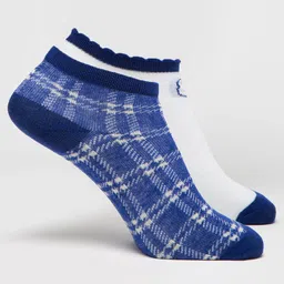 J Style Women Pack Of 2 Checked Cotton Ankle-Length Socks-picture-18