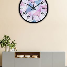 OLIVE TREE Black & Blue Printed Analogue Contemporary Wall Clock-picture-23